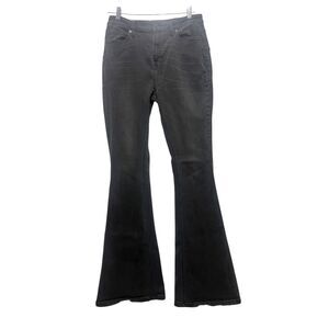 Rock & Roll Denim High Rise Flare Jeans Women’s 32×36 Gray Black Stretch Western